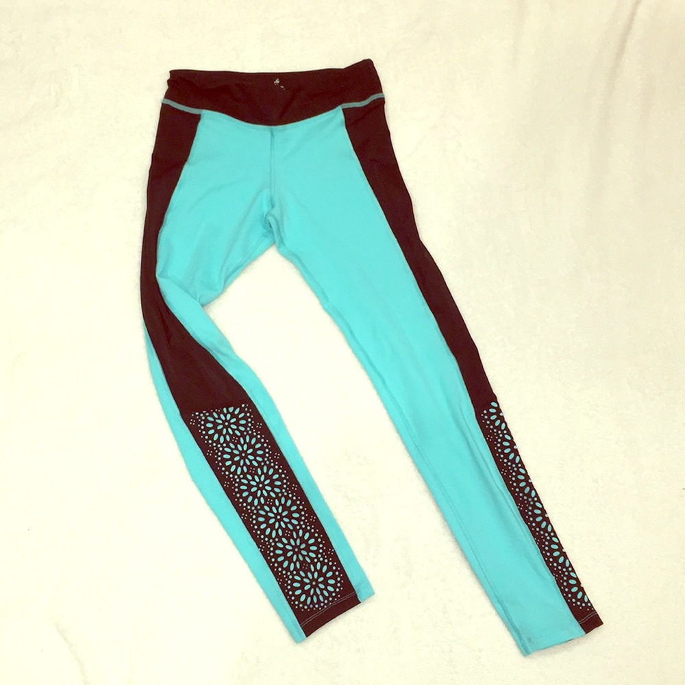 Teal & Black Dance Leggings Size 12